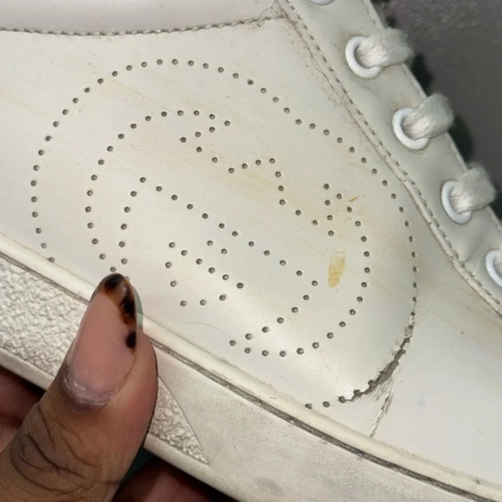 Gucci Ace High Top GG White Leather Sneakers Sz 11 Men's Pre-Owned‎